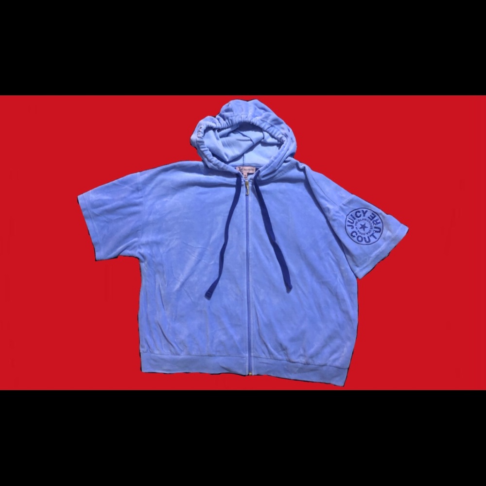 ♠️- Juicy zip up blue rhinestone short sleeve